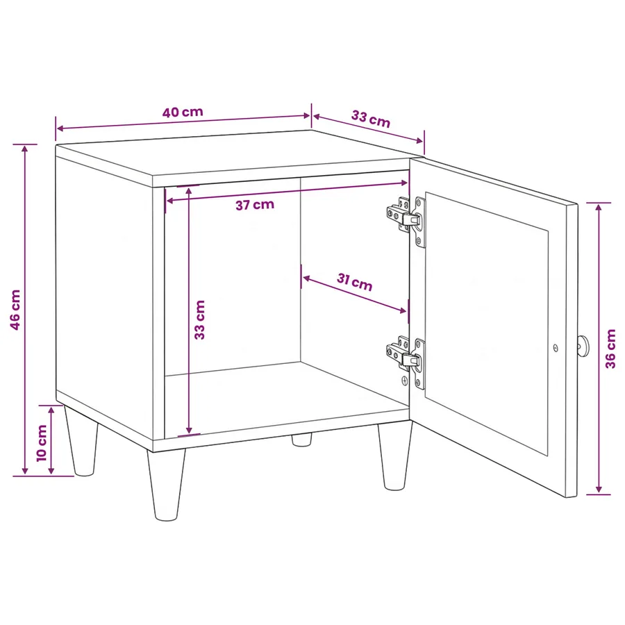 Table de chevet Marron Clair 80 x 50 x 40 cm Bois d'ingénierie - 12