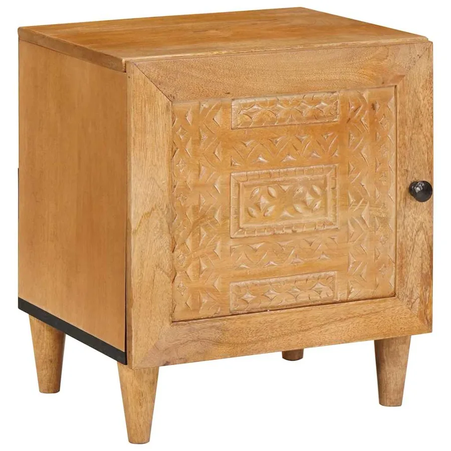 Table de chevet Marron Clair 80 x 50 x 40 cm Bois d'ingénierie - 2