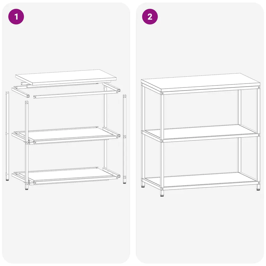 Rangement de cuisine HATTEM Noir 90 x 50 x 92 cm Acier - 10