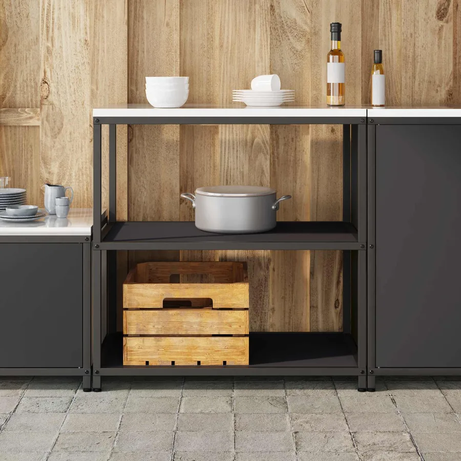 Rangement de cuisine HATTEM Noir 90 x 50 x 92 cm Acier - 4