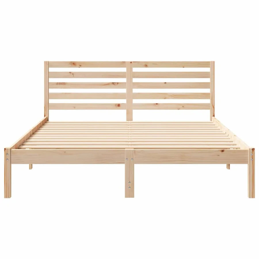 Cadre de lit avec tête de lit Marron 150 x 200 cm Pin massif - 5