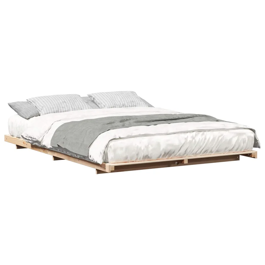 Cadre de lit Marron 160 x 220 cm Pin massif - 2