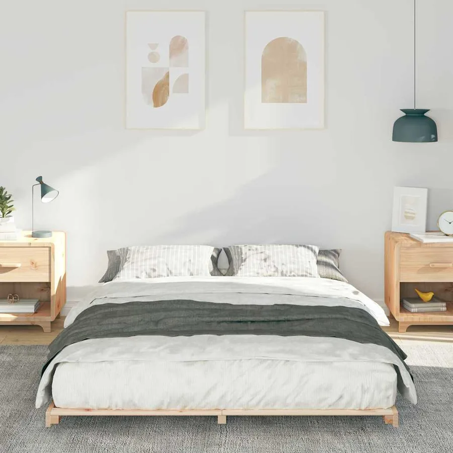 Cadre de lit Marron 160 x 220 cm Pin massif - 3