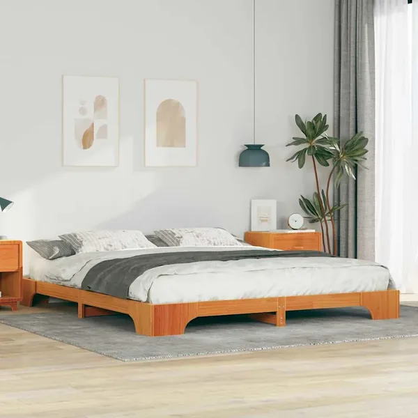 Cadre de lit Marron 180 x 220 cm Pin massif