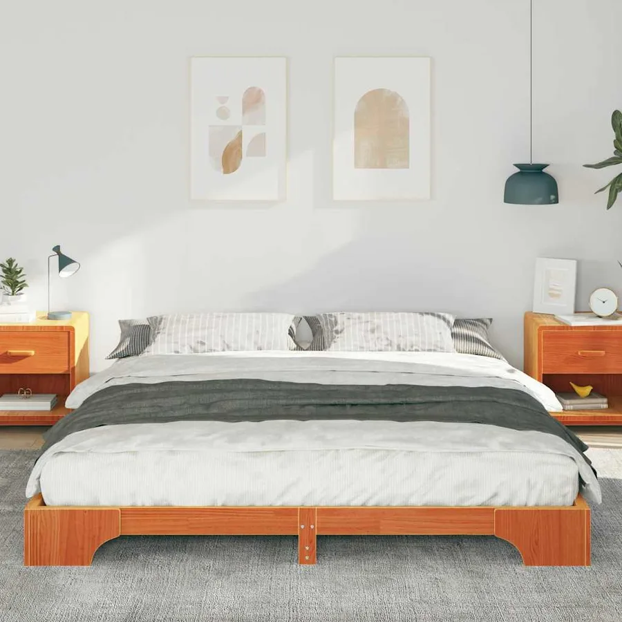 Cadre de lit Marron 180 x 220 cm Pin massif - 3