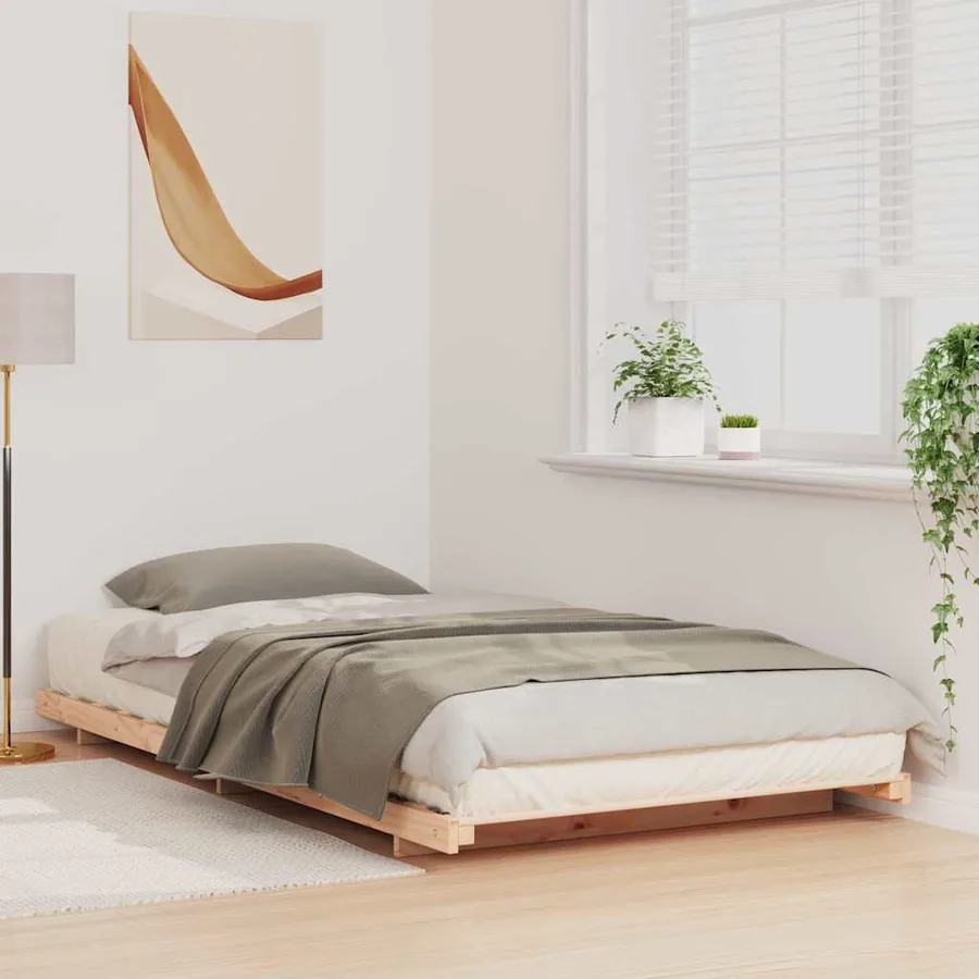 Cadre de lit Marron 100 x 220 cm Pin massif - 3