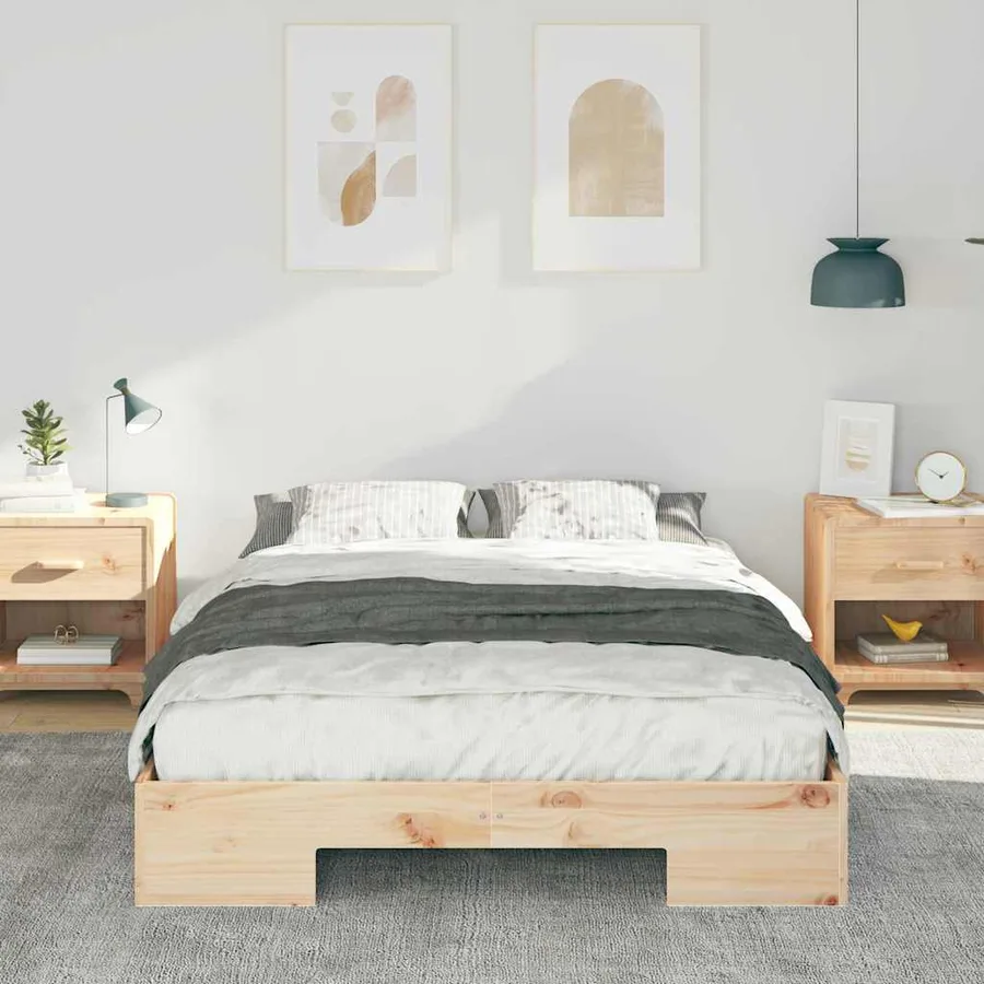 Cadre de lit Marron 140 x 190 cm - 3