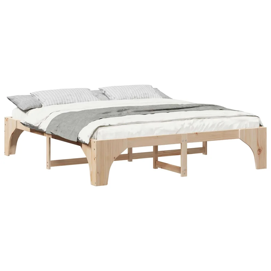 Cadre de lit Marron 180 x 200 cm Pin massif - 2