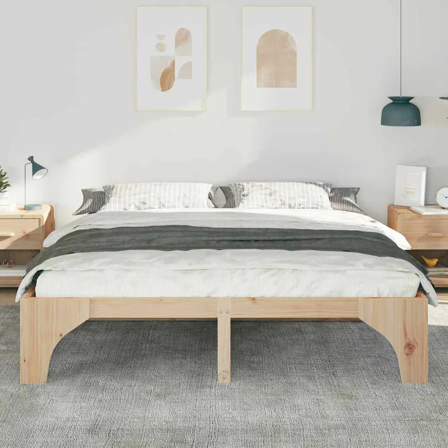 Cadre de lit Marron 180 x 200 cm Pin massif - 3
