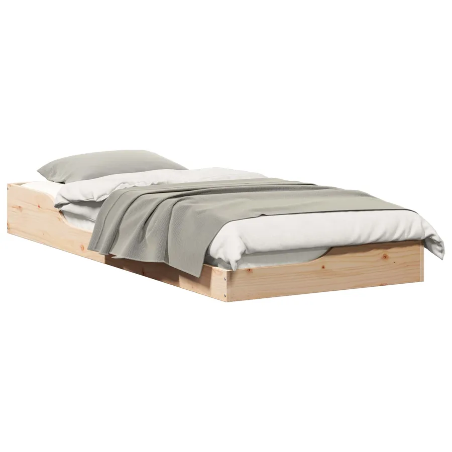 Cadre de lit Marron 90 x 210 cm Pin massif - 2