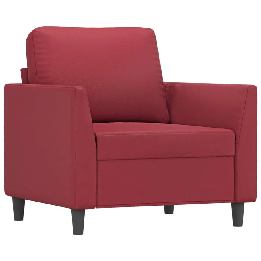 Ensemble de canapés 4 pcs et coussins Rouge bordeaux Similicuir - 3