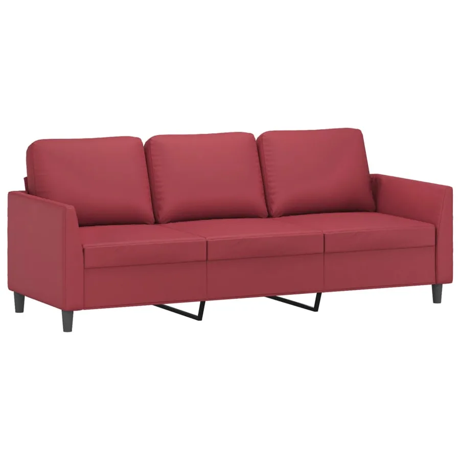 Ensemble de canapés 4 pcs et coussins Rouge bordeaux Similicuir - 5