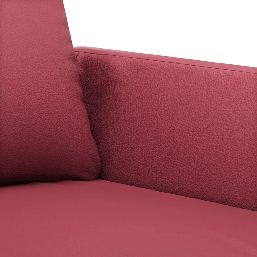 Ensemble de canapés 4 pcs et coussins Rouge bordeaux Similicuir - 7
