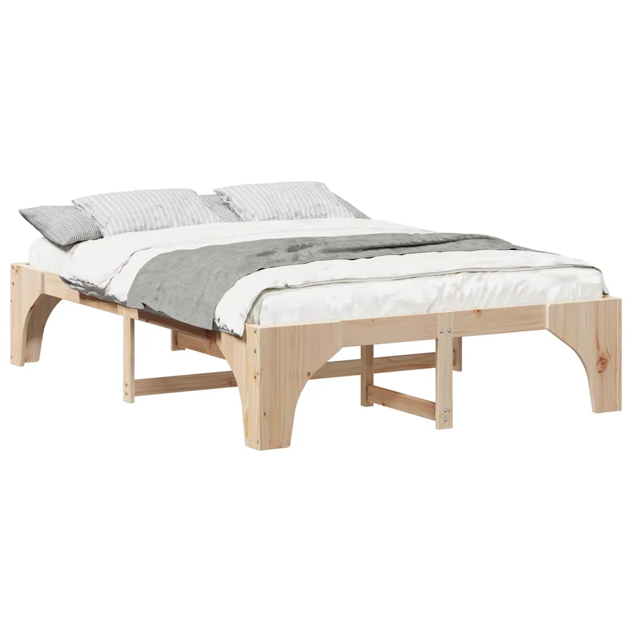 Cadre de lit Marron 160 x 200 cm Pin massif - 2
