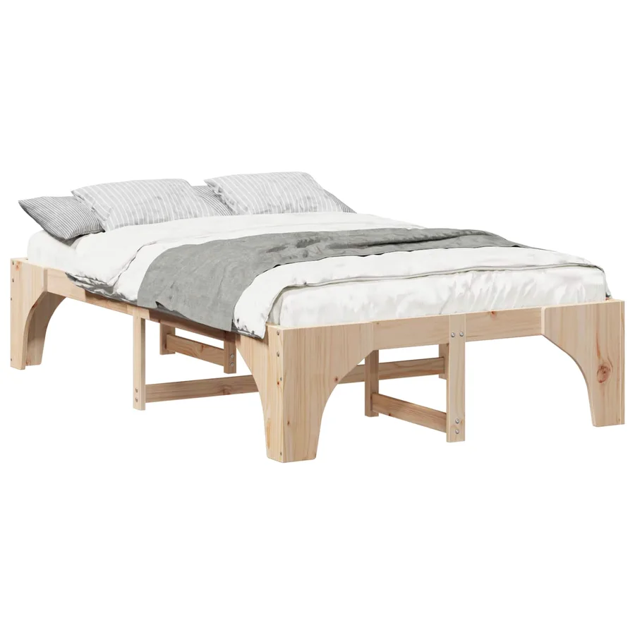 Cadre de lit Marron 120 x 200 cm Pin massif - 2