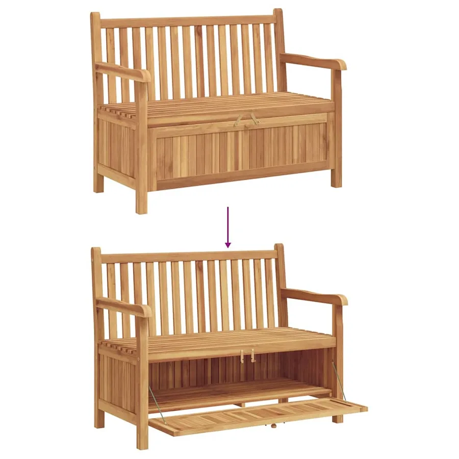 Banc de jardin avec porte 114 x 60 x 90 cm Bois de teck massif - 11