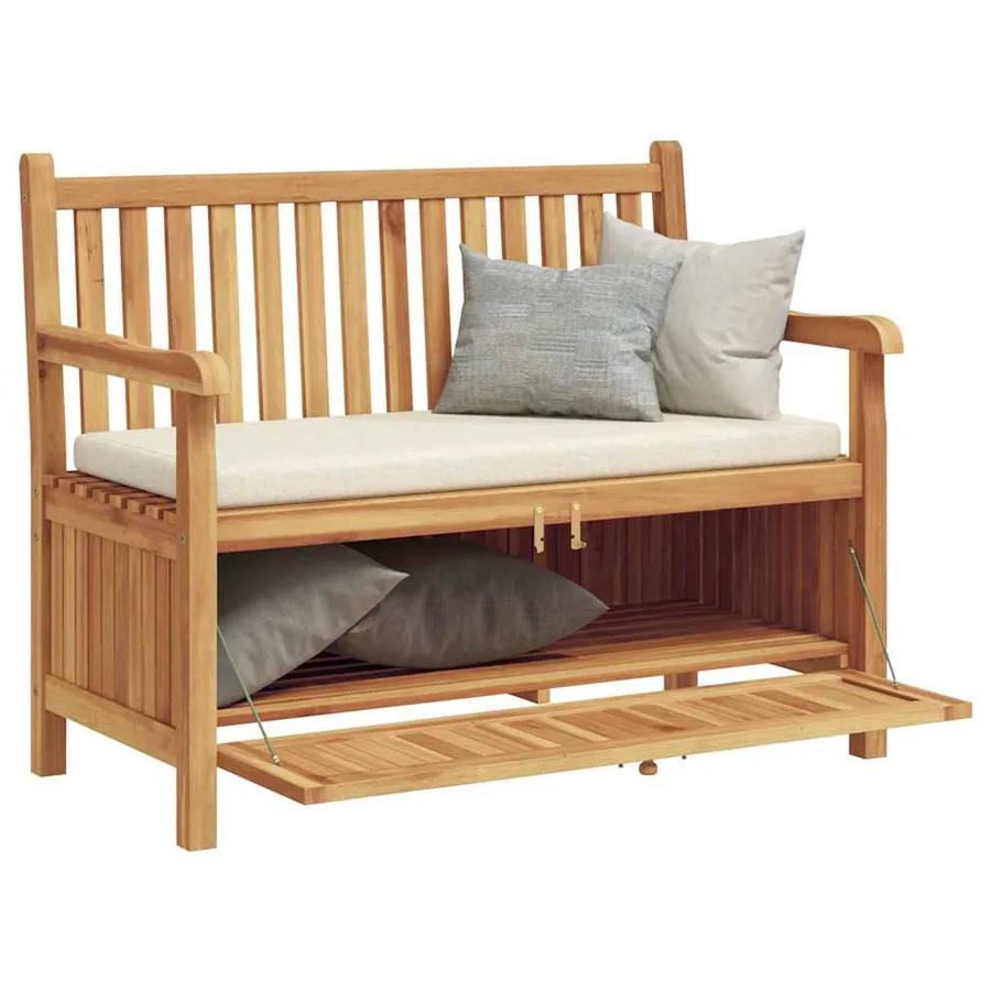 Banc de jardin avec porte 114 x 60 x 90 cm Bois de teck massif - 3