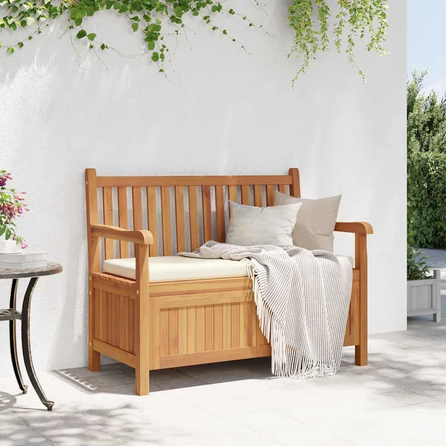 Banc de jardin avec porte 114 x 60 x 90 cm Bois de teck massif - 4