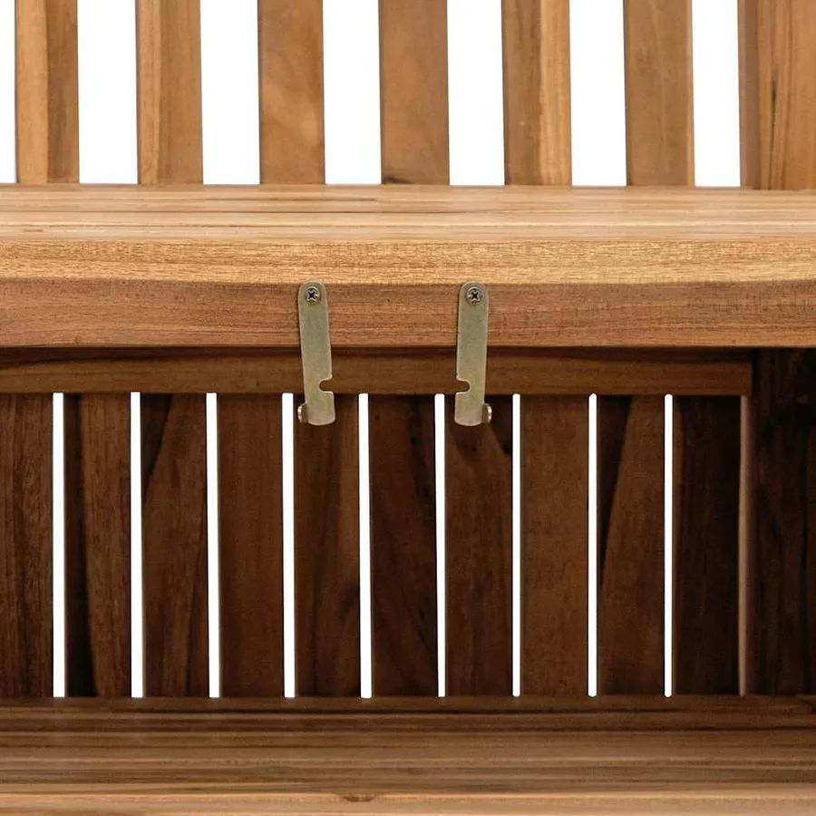 Banc de jardin avec porte 114 x 60 x 90 cm Bois de teck massif - 8