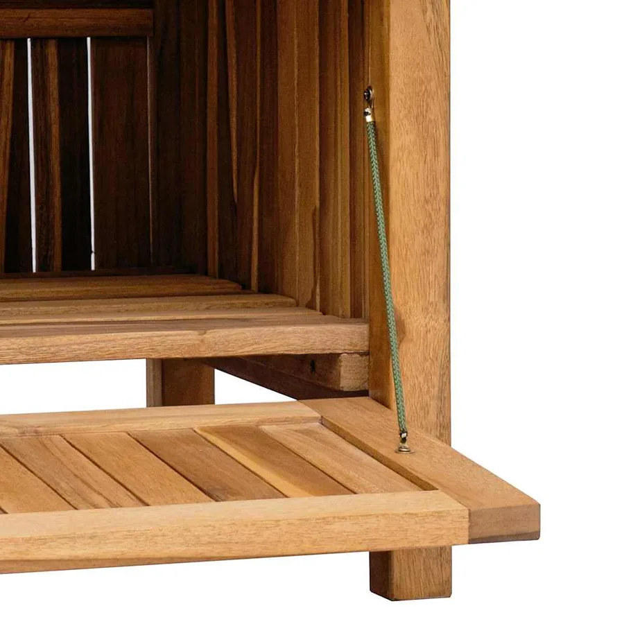 Banc de jardin avec porte 114 x 60 x 90 cm Bois de teck massif - 9