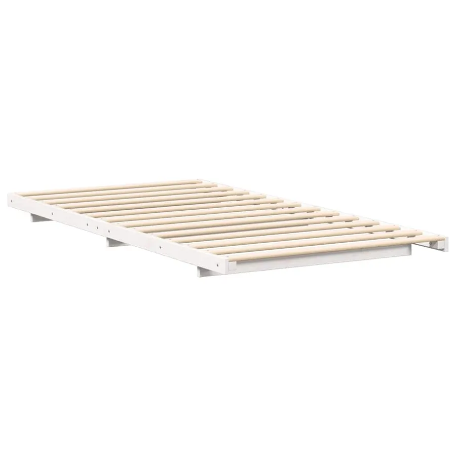 Cadre de lit Blanc 90 x 190 cm Pin massif - 4