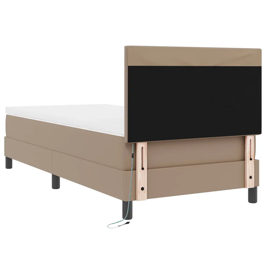 Lit à ressorts avec matelas Cappuccino 100 x 200 cm Simili cuir - 8