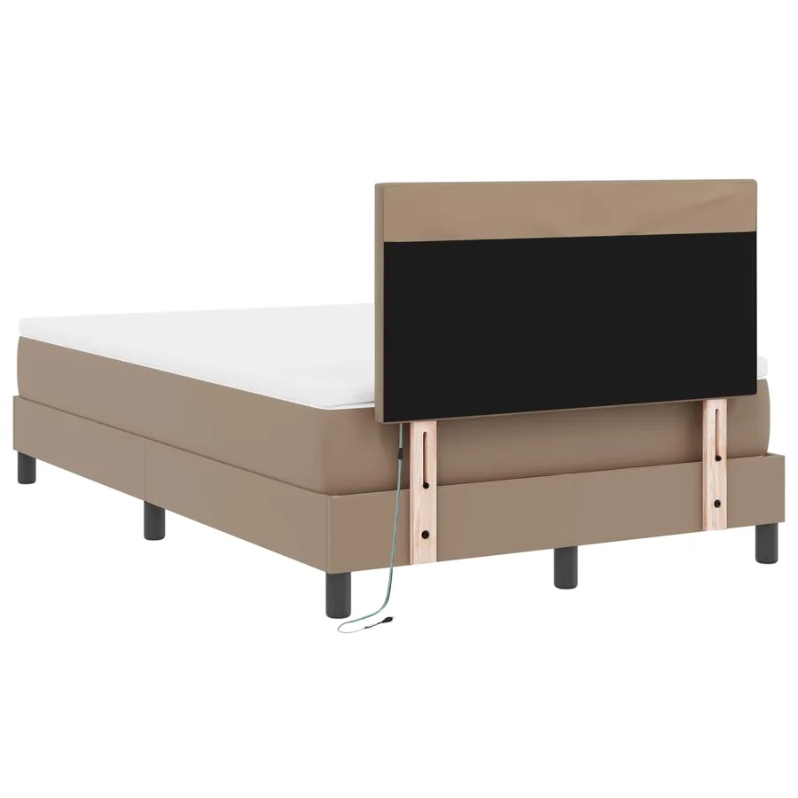 Lit à ressorts avec matelas Cappuccino 120 x 200 cm Simili cuir - 10