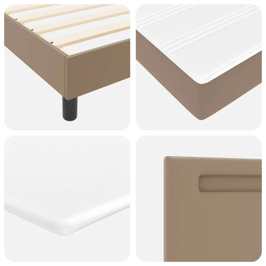 Lit à ressorts avec matelas Cappuccino 120 x 200 cm Simili cuir - 11