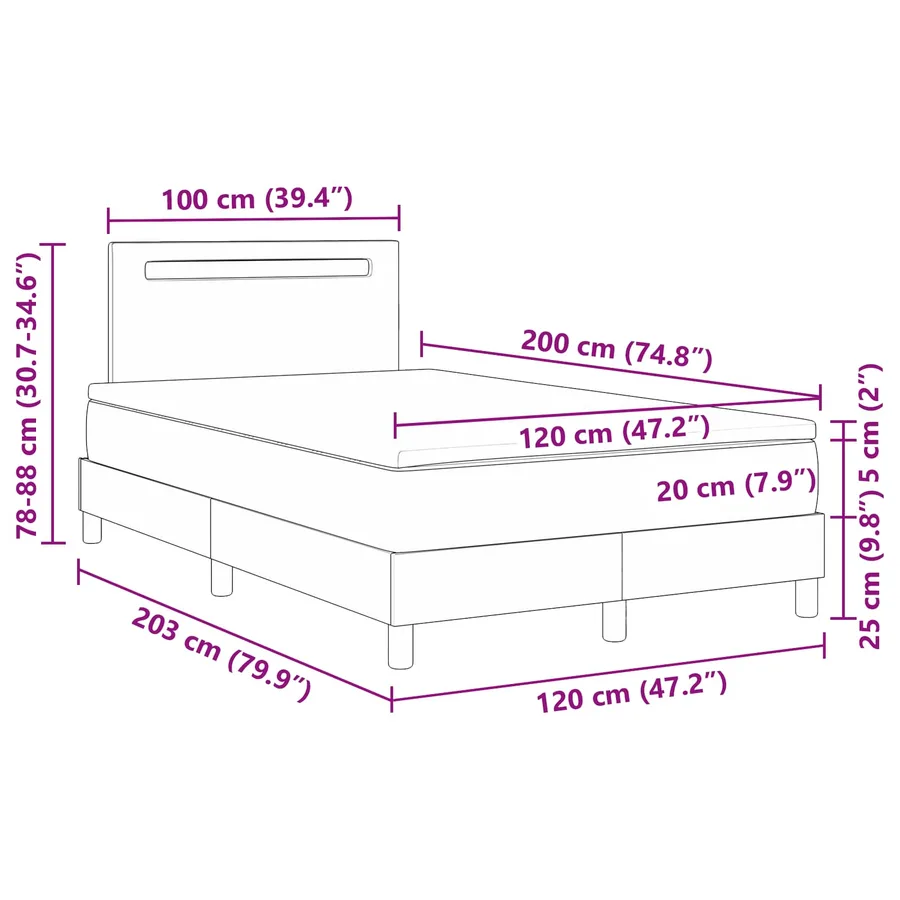 Lit à ressorts avec matelas Cappuccino 120 x 200 cm Simili cuir - 13
