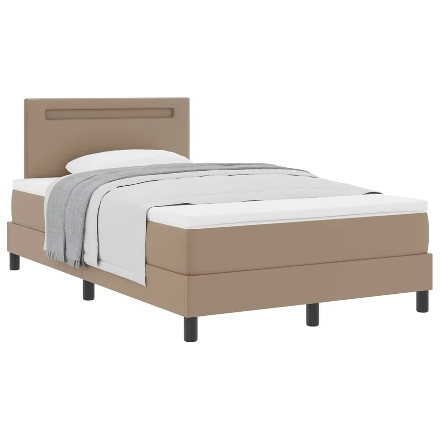 Lit à ressorts avec matelas Cappuccino 120 x 200 cm Simili cuir - 3
