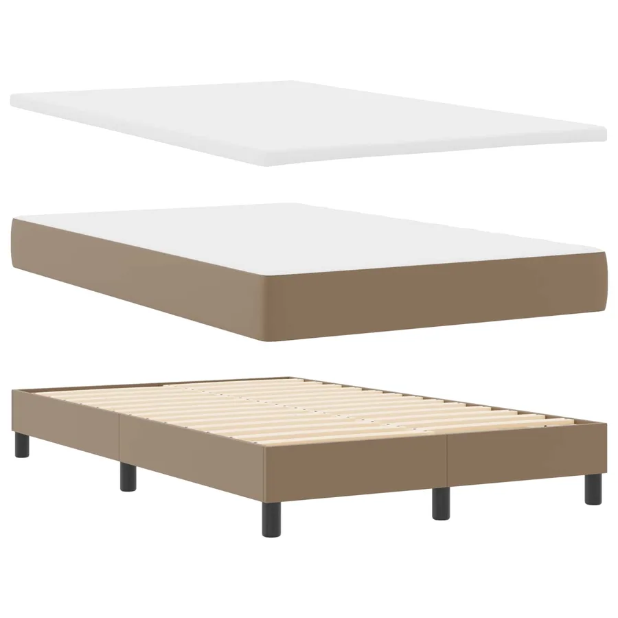 Lit à ressorts avec matelas Cappuccino 120 x 200 cm Simili cuir - 6