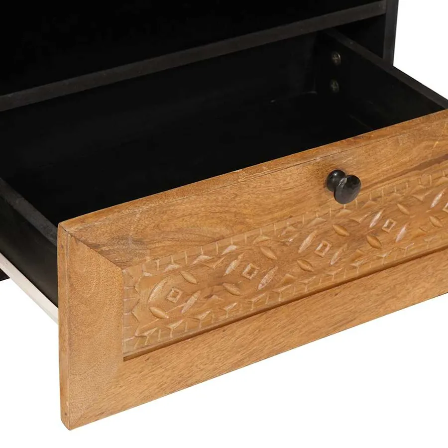 Meuble TV avec tiroir 80 x 33 x 46 cm Bois de mangue massif - 7