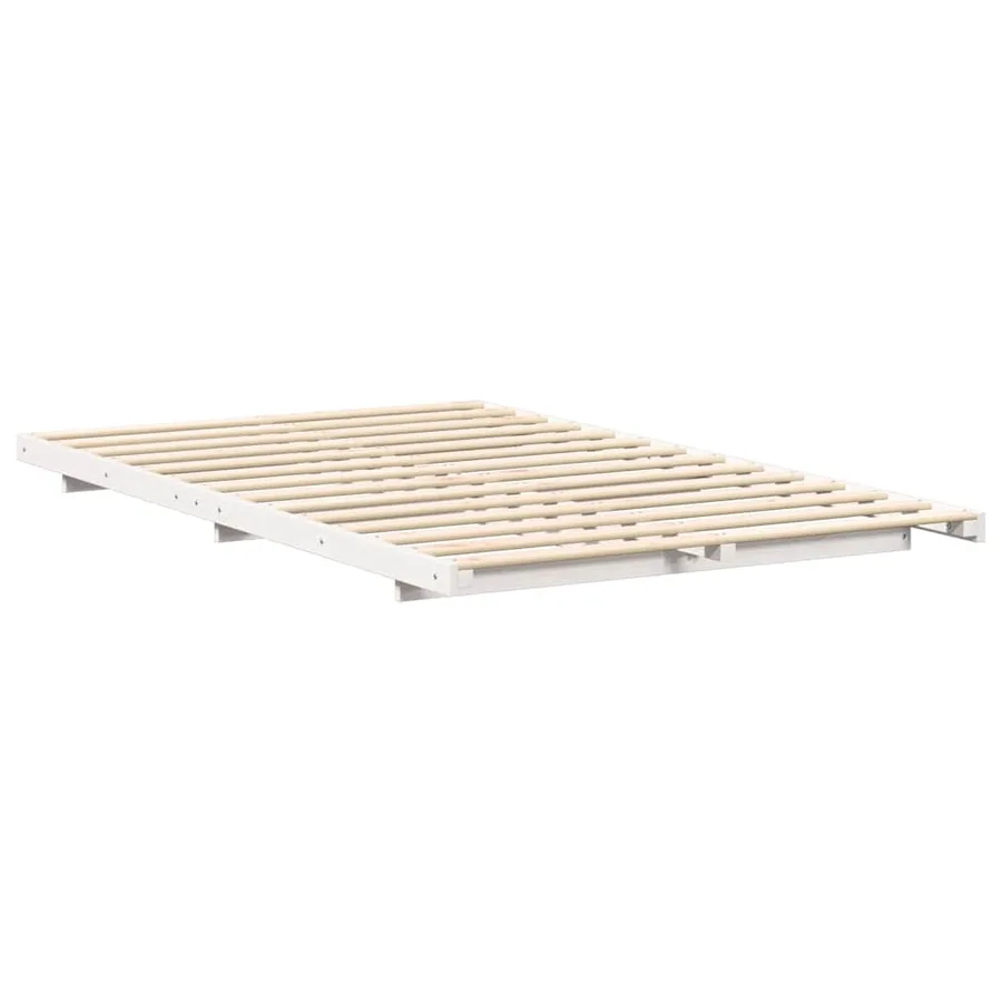 Cadre de lit Blanc 120 x 190 cm Pin massif - 4