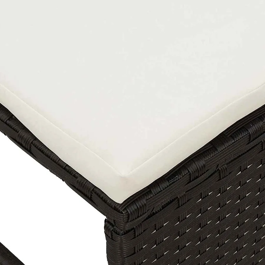 Ensemble de canapé de jardin 6 pcs Noir et Crème polyrotin - 8