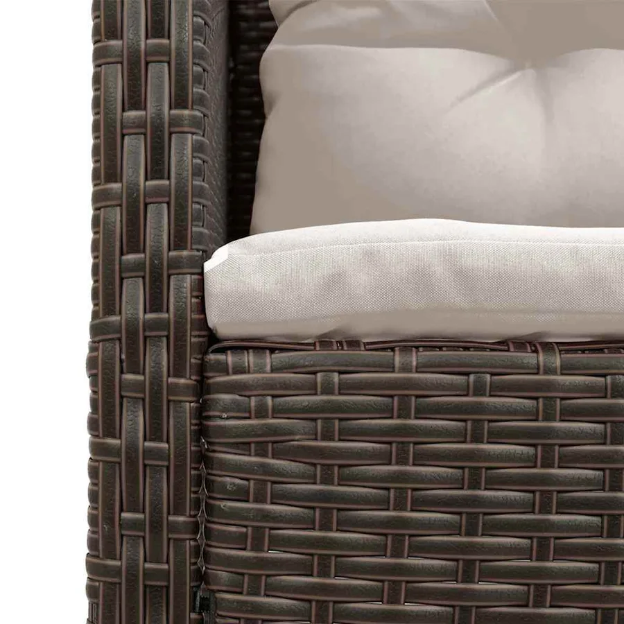 Ensemble de canapé de jardin 6 pcs Marron et Crème polyrotin - 10