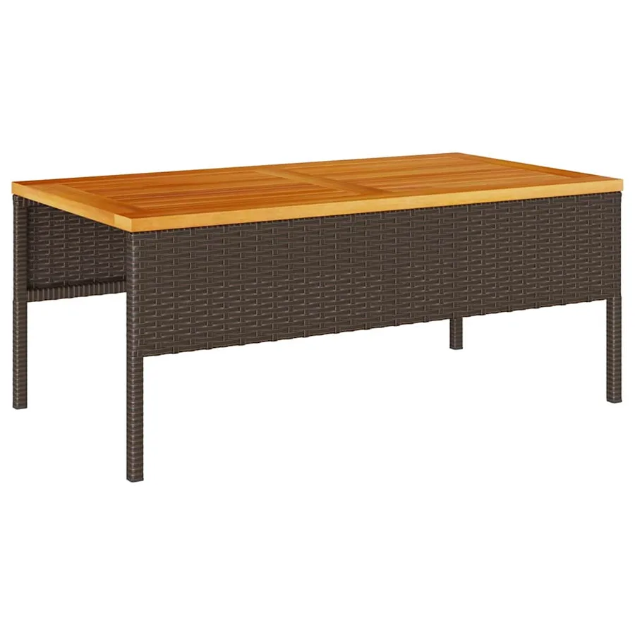 Ensemble de canapé de jardin 6 pcs Marron et Crème polyrotin - 7