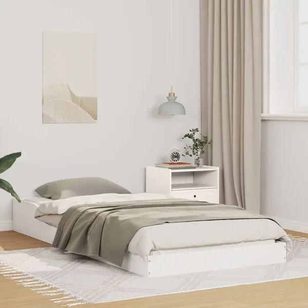 Cadre de lit Blanc 90 x 200 cm Pin massif