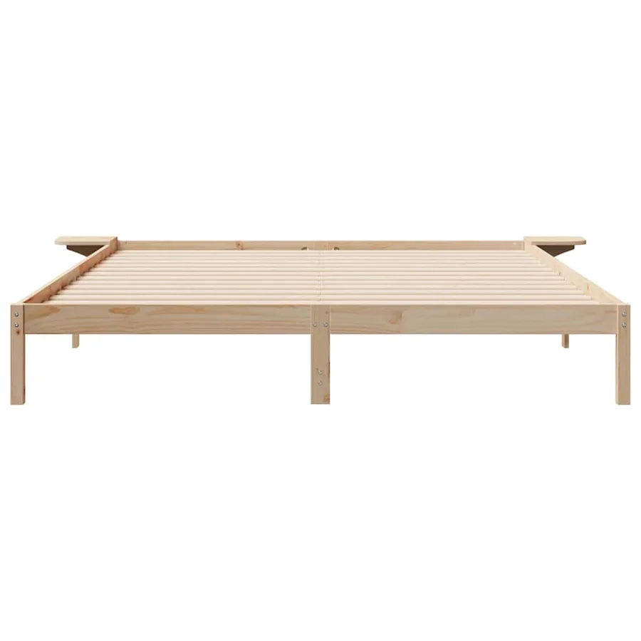 Cadre de lit avec tables de chevet Naturel 200 x 220 cm - 5