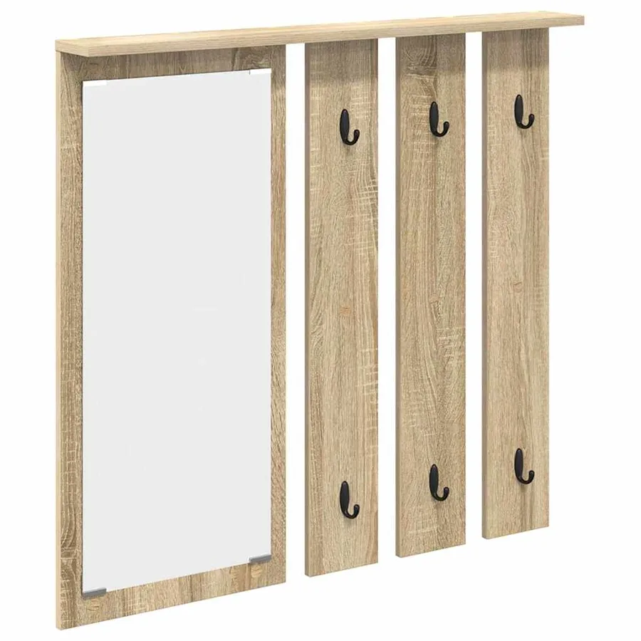 Porte-manteau mural avec étagère Chêne sonoma 84 x 10 x 80 cm - 2