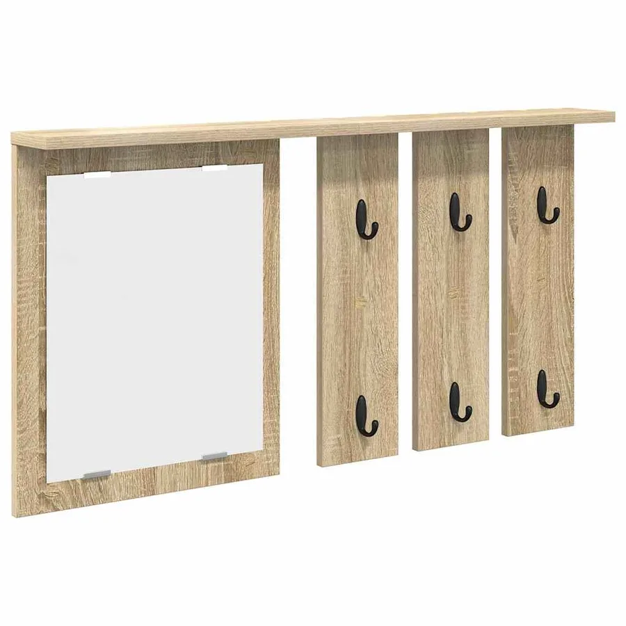 Porte-manteau mural avec étagère Chêne sonoma 85 x 10 x 45 cm - 2