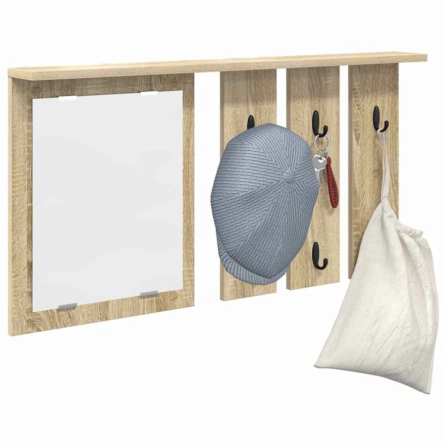 Porte-manteau mural avec étagère Chêne sonoma 85 x 10 x 45 cm - 3