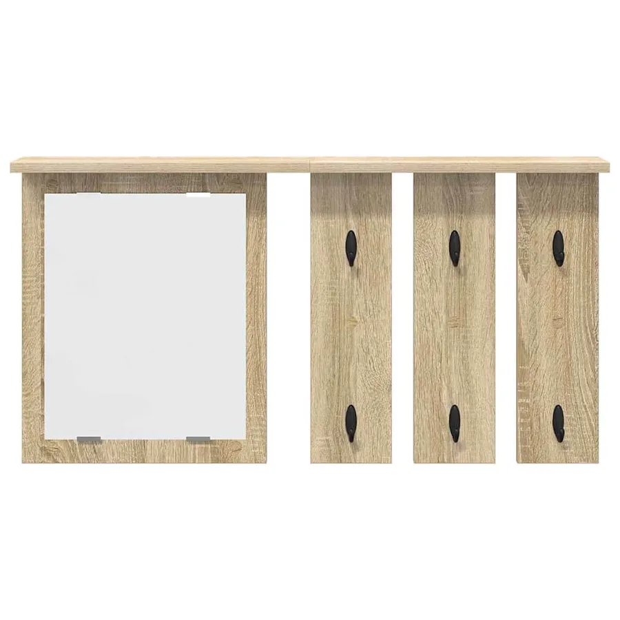 Porte-manteau mural avec étagère Chêne sonoma 85 x 10 x 45 cm - 5