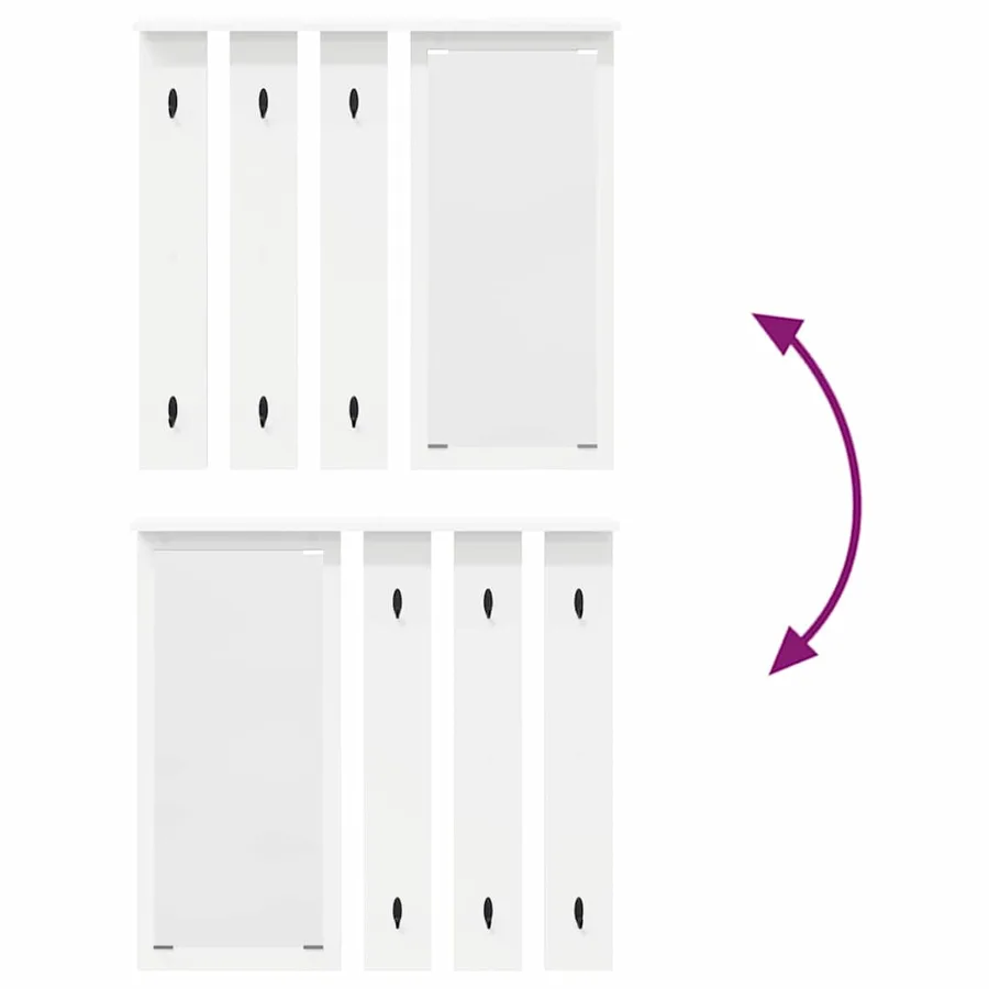 Porte-manteau mural Blanc 84 x 10 x 80 cm Bois d'ingénierie - 10