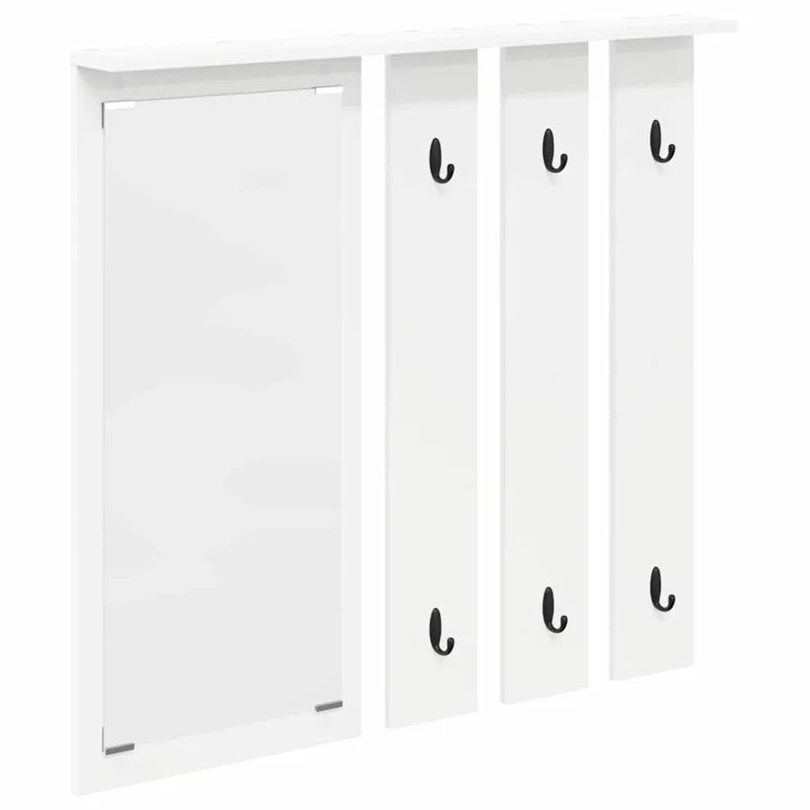 Porte-manteau mural Blanc 84 x 10 x 80 cm Bois d'ingénierie - 2