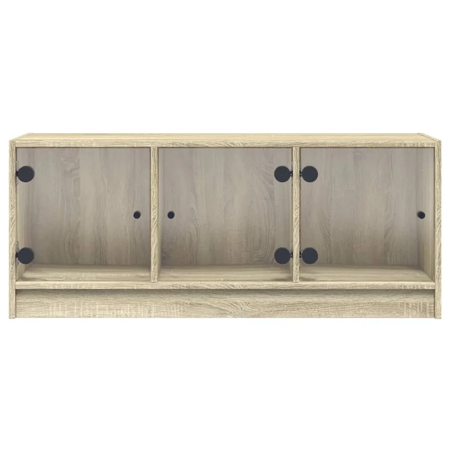 Meuble TV avec portes en verre chêne sonoma 102x37x42 cm - 6