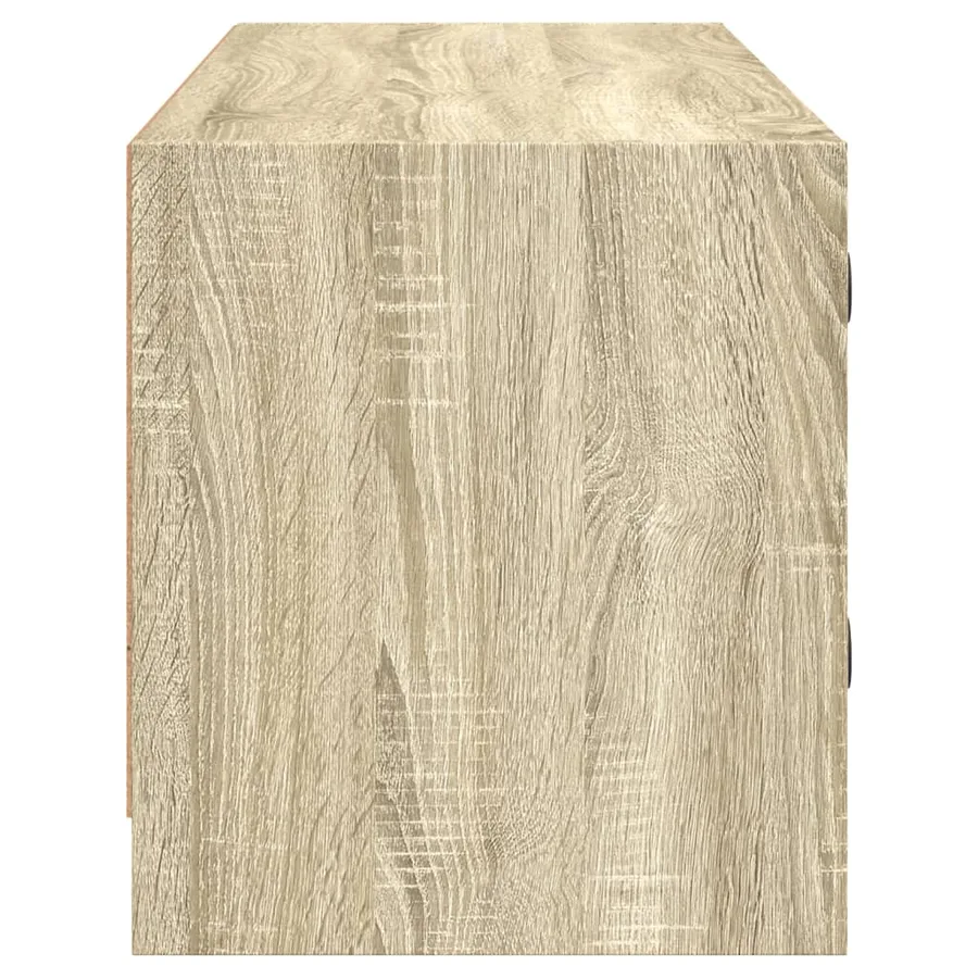 Meuble TV avec portes en verre chêne sonoma 102x37x42 cm - 7