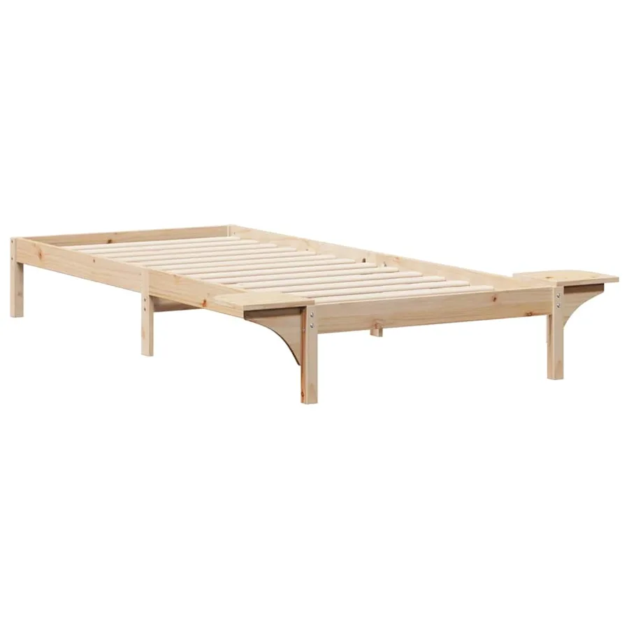 Cadre de lit avec tables de chevet Naturel 100 x 210 cm - 7