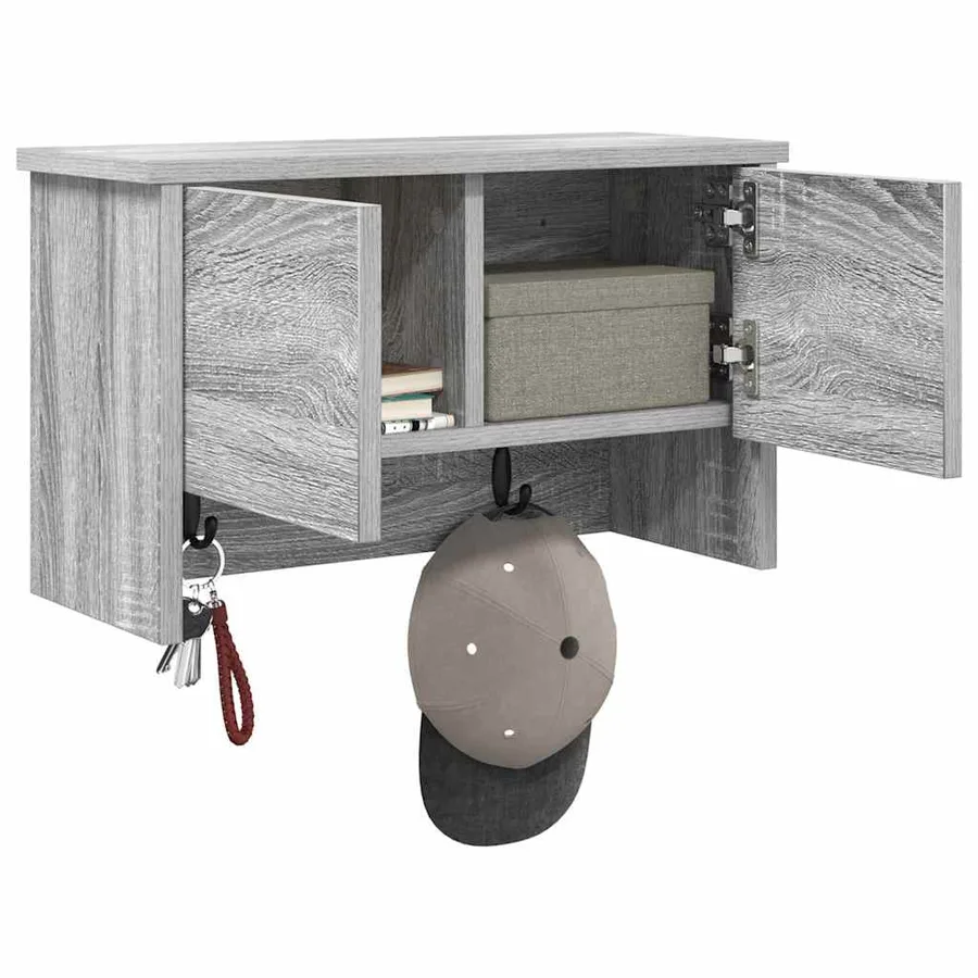 Porte-manteau mural avec étagère Gris Sonoma 50 x 20 x 30 cm - 3