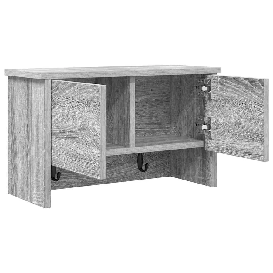 Porte-manteau mural avec étagère Gris Sonoma 50 x 20 x 30 cm - 5
