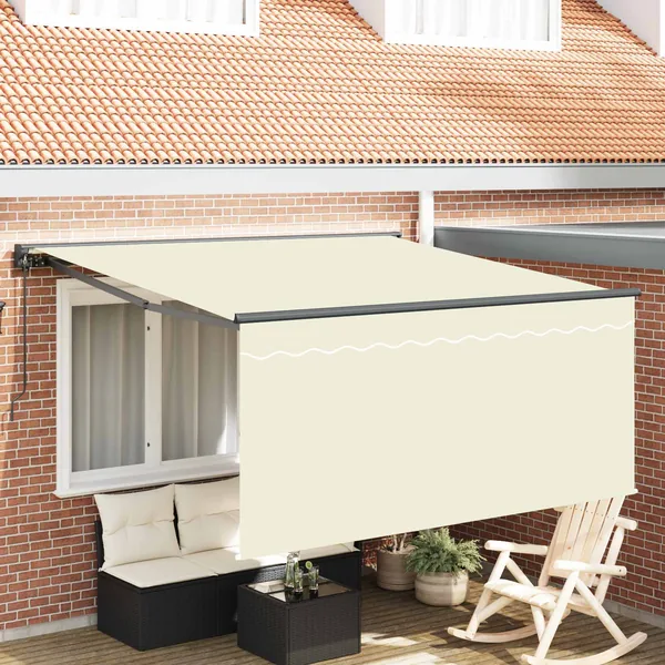 Auvent Rétractable Crème 300 x 250 cm Polyester et Aluminium
